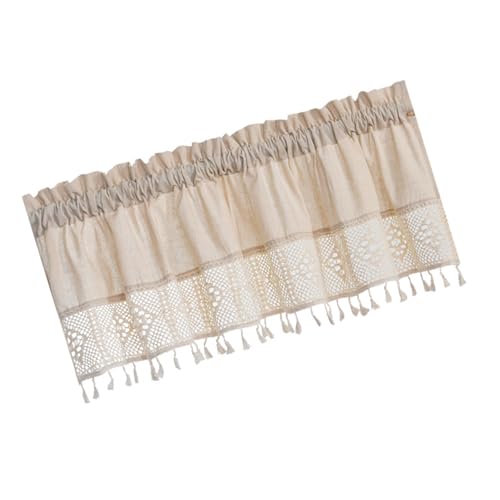 Uqezagpa Elegante Kurzgardine mit Quaste Spitze Leinenoptik Küchengardinen für Wohndekoration Wohnzimmer Uqezagpa Elegante Kurzgardine mit Quaste Spitze Leinenoptik Küchengardinen für Wohndekoration Wohnzimmer von Uqezagpa