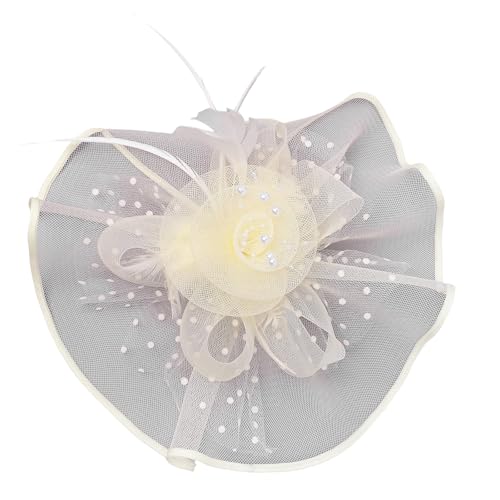 Uqezagpa Fascinator aus Netzstoff, gefiedert, 1920er-Jahre-Kostüm, Kopfbedeckung für Damen, Themen-Event, ideal für Cocktail-Partys, Teepartys, Stirnbänder von Uqezagpa