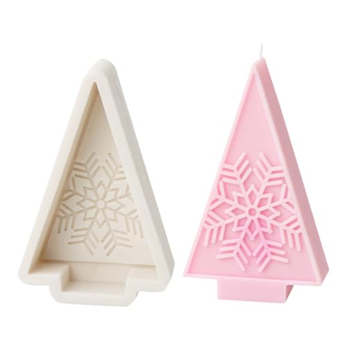 Uqezagpa Flexible Silikonform, Schneeflocken, Weihnachtsbaum, Kerzen, Duft, Aromatherapie, handgefertigte Ornamente von Uqezagpa
