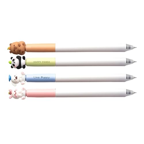 Uqezagpa Gelschreiber mit Cartoon-Motiv, löschbar, 0,5 mm, Drehfunktion, schnell trocknende Tinte zum Schreiben, Notizen, Journaling, rotierender Kugelschreiber, 4 Stück Uqezagpa Gelschreiber mit Cartoon-Motiv, löschbar, 0,5 mm, Drehfunktion, schnell trocknende Tinte zum Schreiben, Notizen, Journaling, rotierender Kugelschreiber, 4 Stück von Uqezagpa
