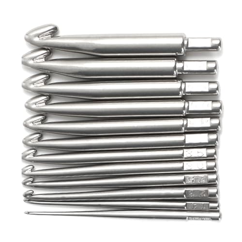Uqezagpa Großes Häkelnadel-Set, große Metall-Häkelnadel für dickes Garn, ergonomische Edelstahl-Häkelnadeln für Erwachsene Uqezagpa Großes Häkelnadel-Set, große Metall-Häkelnadel für dickes Garn, ergonomische Edelstahl-Häkelnadeln für Erwachsene von Uqezagpa