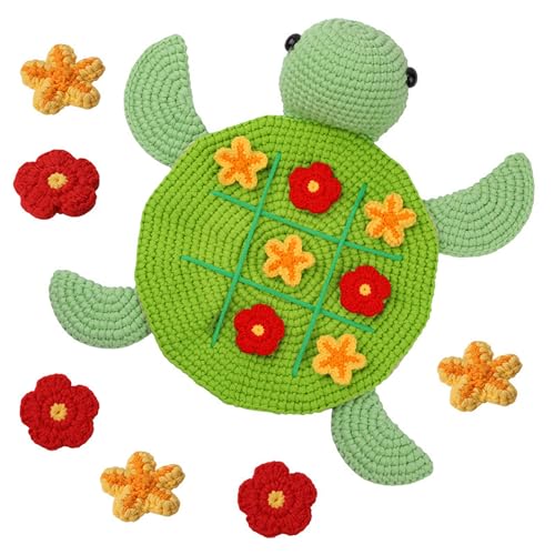 Uqezagpa Häkelblumen-Handtaschen-Set mit Videoanleitung (evtl. nicht in deutscher Sprache), Schildkröten, Häkelset mit Stricken von Uqezagpa