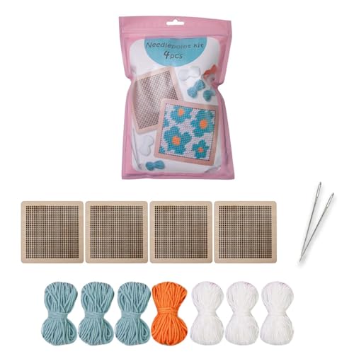 Uqezagpa Häkelset mit Blumenmuster, Nadelspitzen-Starter-Kits mit Haken, Häkel-Starter-Kits zum Basteln von Uqezagpa