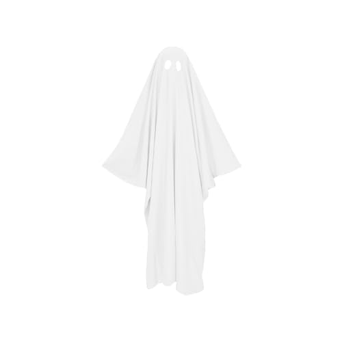 Uqezagpa Halloween-Spekter-Kostüm, Umhang für Erwachsene und Kinder, verstellbar, unheimliche Party-Outfit, Polyester-Baumwoll-Materialien, leicht zu tragen, Halloween-Spekter-Cape von Uqezagpa