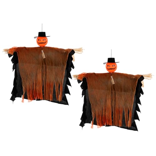 Uqezagpa Halloween-Szenen-Dekorationen, Kürbishut, Specter-Ornament mit Strohschleife für unheimliche Themen, Party-Zubehör, Orangen, Specter, Kürbishut, Dekoration Uqezagpa Halloween-Szenen-Dekorationen, Kürbishut, Specter-Ornament mit Strohschleife für unheimliche Themen, Party-Zubehör, Orangen, Specter, Kürbishut, Dekoration von Uqezagpa