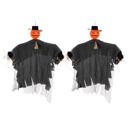 Uqezagpa Halloween-Szenen-Dekorationen, Kürbishut, Specter-Ornament mit Strohschleife für unheimliche Themen, Party-Zubehör, Orangen, Specter, Kürbishut, Dekoration Uqezagpa Halloween-Szenen-Dekorationen, Kürbishut, Specter-Ornament mit Strohschleife für unheimliche Themen, Party-Zubehör, Orangen, Specter, Kürbishut, Dekoration von Uqezagpa