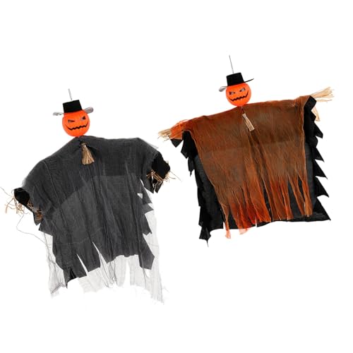 Uqezagpa Halloween-Szenen-Dekorationen, Kürbishut, Specter-Ornament mit Strohschleife für unheimliche Themen, Party-Zubehör, Orangen, Specter, Kürbishut, Dekoration Uqezagpa Halloween-Szenen-Dekorationen, Kürbishut, Specter-Ornament mit Strohschleife für unheimliche Themen, Party-Zubehör, Orangen, Specter, Kürbishut, Dekoration von Uqezagpa