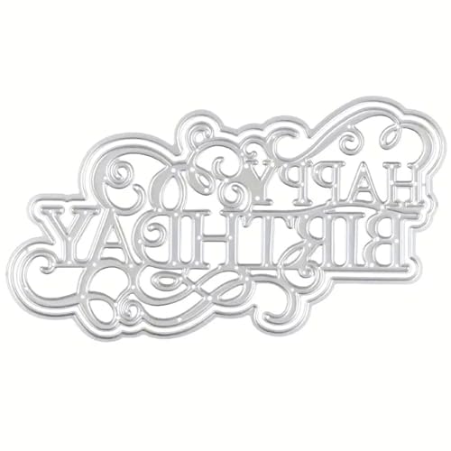 Uqezagpa Happy Birthday Stanzformen aus Karbonstahl, Stanzform, Scrapbooking, Prägung für Scrapbooking, Kartenherstellung von Uqezagpa