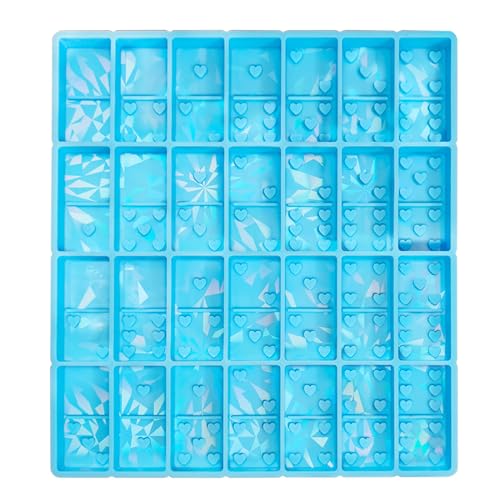 Uqezagpa Herz-Dominoharz-Silikonform, Kristall-Epoxidharz, Spiel, Schmuckherstellung Uqezagpa Herz-Dominoharz-Silikonform, Kristall-Epoxidharz, Spiel, Schmuckherstellung von Uqezagpa