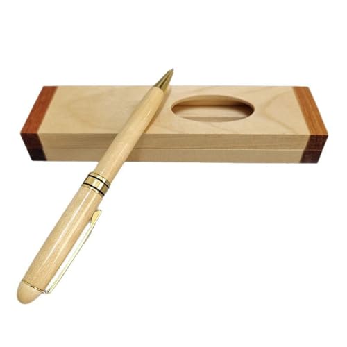 Uqezagpa Holz-Kugelschreiber-Geschenkbox-Set, Holzsignierstift, ergonomischer Griff, glattes Schreiben für Büro, professionelle Sammler, mit Geschenkbox-Set von Uqezagpa