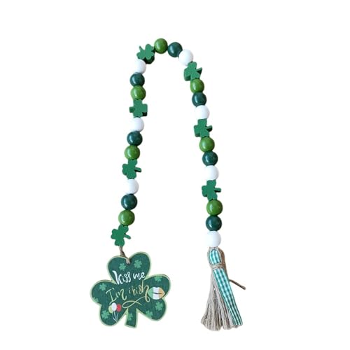 Uqezagpa Holzperlen, StPatrick's Day, Dekoration, Holzperlen, Schnur, Hut, Wandaufhänger, grüne Dekoration, irische Perle Uqezagpa Holzperlen, StPatrick's Day, Dekoration, Holzperlen, Schnur, Hut, Wandaufhänger, grüne Dekoration, irische Perle von Uqezagpa