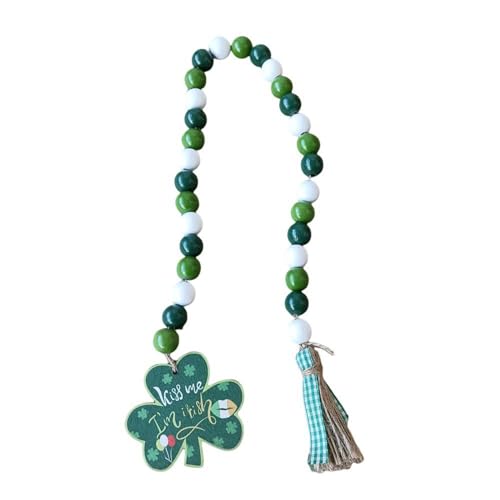 Uqezagpa Holzperlen, StPatrick's Day, Dekoration, Holzperlen, Schnur, Hut, Wandaufhänger, grüne Dekoration, irische Perle Uqezagpa Holzperlen, StPatrick's Day, Dekoration, Holzperlen, Schnur, Hut, Wandaufhänger, grüne Dekoration, irische Perle von Uqezagpa