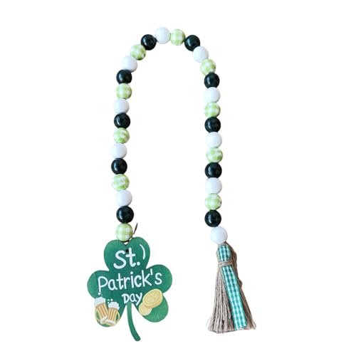 Uqezagpa Holzperlen, StPatrick's Day, Dekoration, Holzperlen, Schnur, Hut, Wandaufhänger, grüne Dekoration, irische Perle Uqezagpa Holzperlen, StPatrick's Day, Dekoration, Holzperlen, Schnur, Hut, Wandaufhänger, grüne Dekoration, irische Perle von Uqezagpa