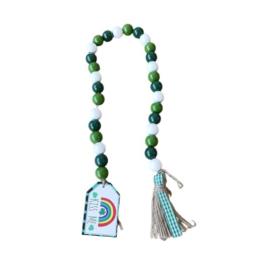 Uqezagpa Holzperlen, StPatrick's Day, Dekoration, Holzperlen, Schnur, Hut, Wandaufhänger, grüne Dekoration, irische Perle Uqezagpa Holzperlen, StPatrick's Day, Dekoration, Holzperlen, Schnur, Hut, Wandaufhänger, grüne Dekoration, irische Perle von Uqezagpa