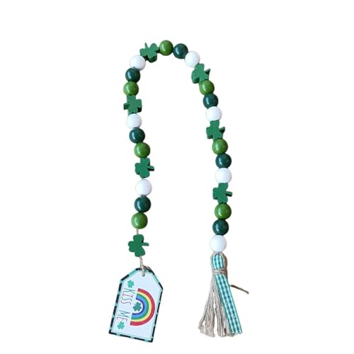 Uqezagpa Holzperlen, StPatrick's Day, Dekoration, Holzperlen, Schnur, Hut, Wandaufhänger, grüne Dekoration, irische Perle Uqezagpa Holzperlen, StPatrick's Day, Dekoration, Holzperlen, Schnur, Hut, Wandaufhänger, grüne Dekoration, irische Perle von Uqezagpa