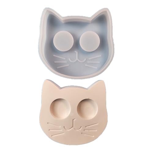 Uqezagpa Katzen-Kerzenhalter-Formen, Harze, Gießformen, Katzenaugen, Kerzenhalter, Silikonformen, Seifenformen für den Tisch von Uqezagpa