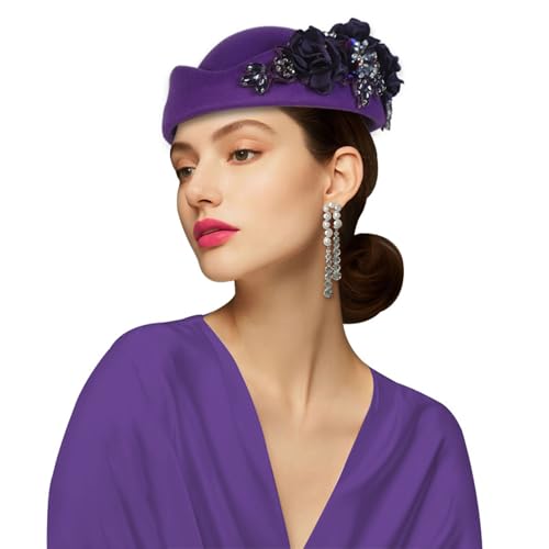 Uqezagpa Klassische Baskenmütze, mit Schmucksteinen, 11 verschiedene Farben, leichte Konstruktion für Reisen, Events und lässige Outfits, Party und lässiges Schmuck-Accessoire von Uqezagpa