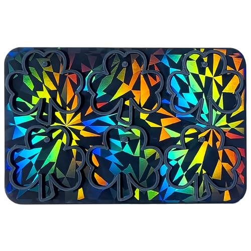 Uqezagpa Kleeblatt-Schlüsselanhänger-Form, handgefertigt, Epoxidharz, für Ohrringe, Anhänger, Taschen, Ornamente, Schmuck von Uqezagpa
