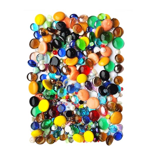 Uqezagpa Kleine bunte Glasperlen mit flachem Boden, Marmorperlen, Steine für Heimdekorationen und Bastelprojekte, Vasenfüller Uqezagpa Kleine bunte Glasperlen mit flachem Boden, Marmorperlen, Steine für Heimdekorationen und Bastelprojekte, Vasenfüller von Uqezagpa