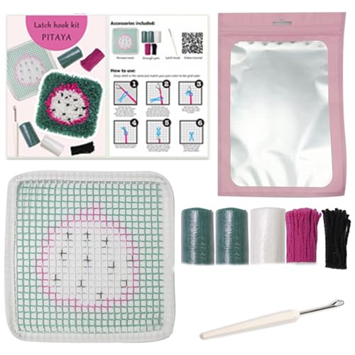 Uqezagpa Knüpfhaken-Set, Untersetzer, Strickset, Obstuntersetzer, Bastelset, Verriegelungshaken-Untersetzer-Set für Anfänger, Erwachsene von Uqezagpa