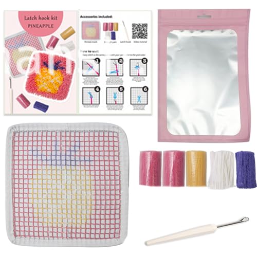 Uqezagpa Knüpfhaken-Set, Untersetzer, Strickset, Obstuntersetzer, Bastelset, Verriegelungshaken-Untersetzer-Set für Anfänger, Erwachsene von Uqezagpa