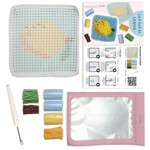 Uqezagpa Knüpfhaken-Set, Untersetzer, Strickset, Obstuntersetzer, Bastelset, Verriegelungshaken-Untersetzer-Set für Anfänger, Erwachsene von Uqezagpa