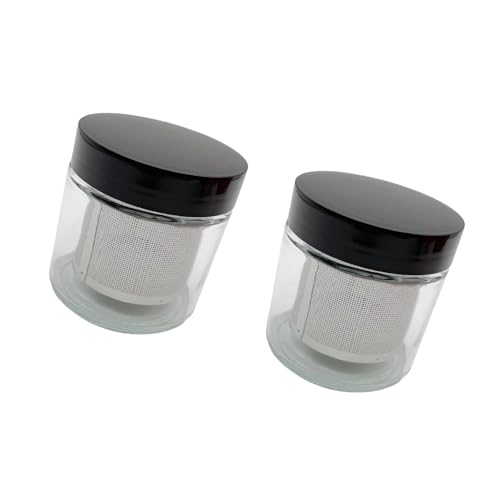 Uqezagpa Kompaktes Schmuckglas mit Metallsieb für Perlen, Ohrringe, Edelsteine, sicherer Glasbehälter, Metallsieb Uqezagpa Kompaktes Schmuckglas mit Metallsieb für Perlen, Ohrringe, Edelsteine, sicherer Glasbehälter, Metallsieb von Uqezagpa
