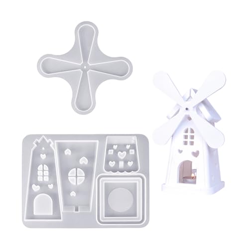Uqezagpa Künstlerische Silikon-Kerzenhalter-Formen, Harz, Epoxidharz, rotierende Windmühlenform, Kerzenhalter, Formen aus Silikon Uqezagpa Künstlerische Silikon-Kerzenhalter-Formen, Harz, Epoxidharz, rotierende Windmühlenform, Kerzenhalter, Formen aus Silikon von Uqezagpa