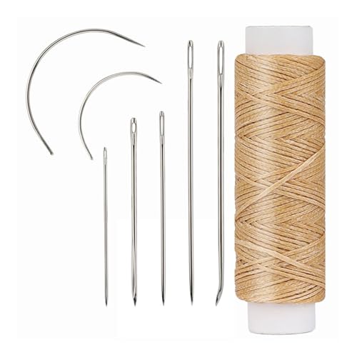 Uqezagpa Leder-Nähnadel-Set, Polsternadel, gebogene Nadel, Sticknadel, Leder, Handnähnadel, 10 Stück von Uqezagpa