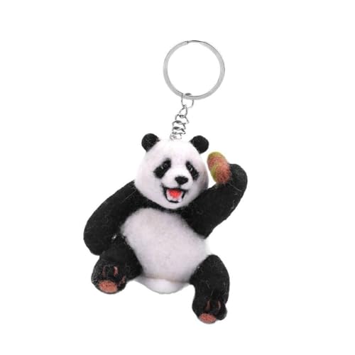 Uqezagpa Little Panda Wollfilz-Set Nadelfilzzubehör mit Filznadel Anleitung Wolle Roving Holz von Uqezagpa