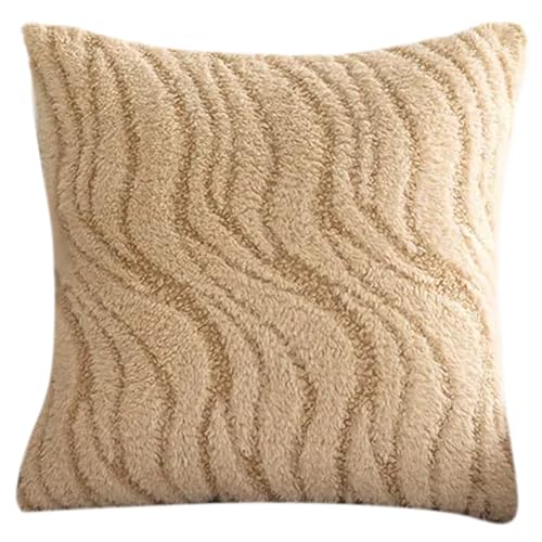 Uqezagpa Luxuriöser Kissenbezug mit geriffelter Textur, weicher Plüschstoff, für Wohn- oder Schlafzimmer-Dekorationen von Uqezagpa
