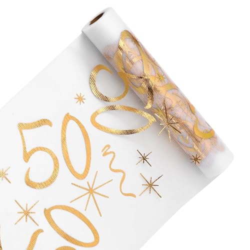 Uqezagpa Luxurys Tischläufer für Geburtstag, elegante Dekoration mit goldfarbenem Rand, Dekoration für Jahrestage, Feiern, Meilensteine für Erwachsene Uqezagpa Luxurys Tischläufer für Geburtstag, elegante Dekoration mit goldfarbenem Rand, Dekoration für Jahrestage, Feiern, Meilensteine für Erwachsene von Uqezagpa