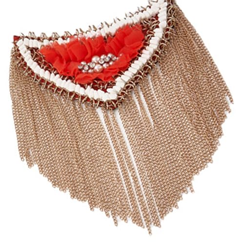 Uqezagpa Metallkette Quasten Epaulet Metall Quasten Fransen Schulter Epaulette für Damen Herren Uniform Dekoration von Uqezagpa
