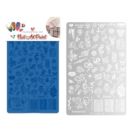 Uqezagpa Nagel-Stempelplatten, Schmetterlings-Nägel, Schablone, Blumen-Nägel, Schablone, Stempel, Dekoration, Nägel, Kunstwerkzeug für Nägel Uqezagpa Nagel-Stempelplatten, Schmetterlings-Nägel, Schablone, Blumen-Nägel, Schablone, Stempel, Dekoration, Nägel, Kunstwerkzeug für Nägel von Uqezagpa