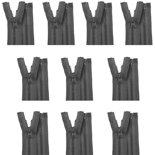 Uqezagpa Nylon-Reißverschlüsse zum Nähen, Basteln, 70 cm, Näh-Reißverschlüsse, offenes Ende, für Taschen, Geldbörsen, Taschen, 10 Stück von Uqezagpa