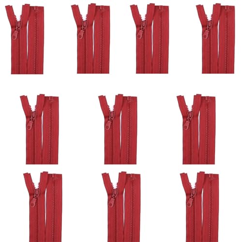 Uqezagpa Nylon-Reißverschlüsse zum Nähen, Basteln, 70 cm, Näh-Reißverschlüsse, offenes Ende, für Taschen, Geldbörsen, Taschen, 10 Stück von Uqezagpa