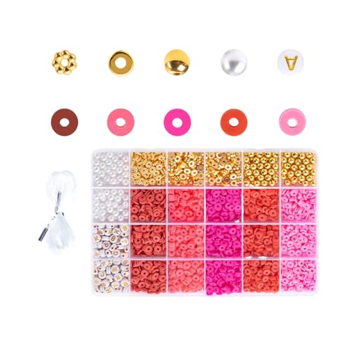 Uqezagpa Perlen-Set, Bastelperlen, runde Abstandshalter, Tonperlen, Schmuckperlen, Buchstabenperlen für Armbänder, Schmuck Uqezagpa Perlen-Set, Bastelperlen, runde Abstandshalter, Tonperlen, Schmuckperlen, Buchstabenperlen für Armbänder, Schmuck von Uqezagpa