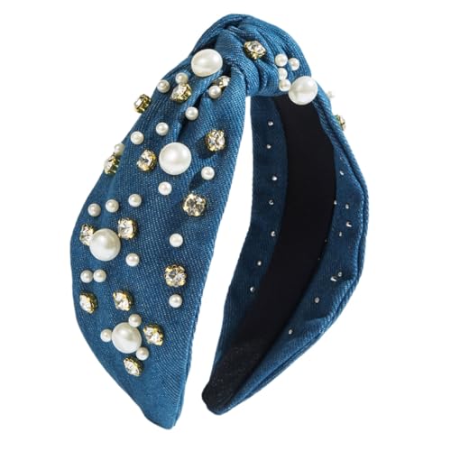 Uqezagpa Perlen-Stirnbänder, Foto-Requisiten, lustige Stirnbänder, Party, Blingbling, Karaoke-Party, Haarreif, Schmuckstein-Kopfbedeckung für Bühne, elegante Perlen, Haarschmuck für Frauen von Uqezagpa