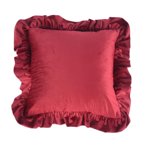 Uqezagpa Quadratischer 3D-Kissenbezug, gerüscht, 50 cm, Plüschstoff, knitterfrei, mit Reißverschluss für Sofa Uqezagpa Quadratischer 3D-Kissenbezug, gerüscht, 50 cm, Plüschstoff, knitterfrei, mit Reißverschluss für Sofa von Uqezagpa