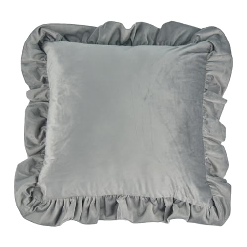 Uqezagpa Quadratischer 3D-Kissenbezug, gerüscht, 50 cm, Plüschstoff, knitterfrei, mit Reißverschluss für Sofa Uqezagpa Quadratischer 3D-Kissenbezug, gerüscht, 50 cm, Plüschstoff, knitterfrei, mit Reißverschluss für Sofa von Uqezagpa