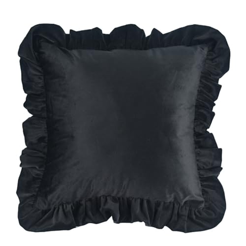 Uqezagpa Quadratischer 3D-Kissenbezug, gerüscht, 50 cm, Plüschstoff, knitterfrei, mit Reißverschluss für Sofa Uqezagpa Quadratischer 3D-Kissenbezug, gerüscht, 50 cm, Plüschstoff, knitterfrei, mit Reißverschluss für Sofa von Uqezagpa