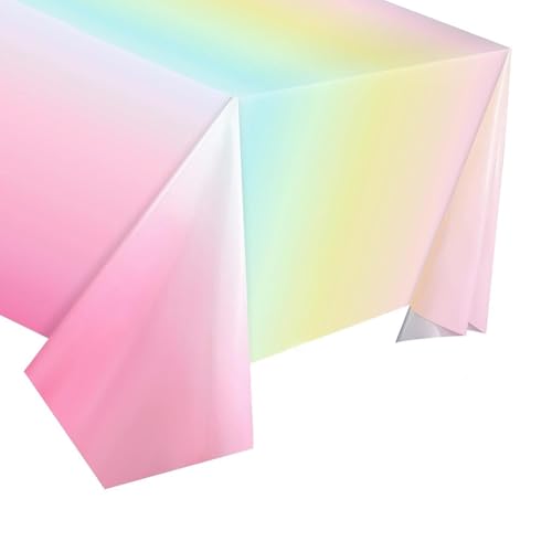 Uqezagpa Regenbogen-Tischdecke für Geburtstagsparty, wasserdicht, wiederverwendbar, für Party-Dekoration Uqezagpa Regenbogen-Tischdecke für Geburtstagsparty, wasserdicht, wiederverwendbar, für Party-Dekoration von Uqezagpa