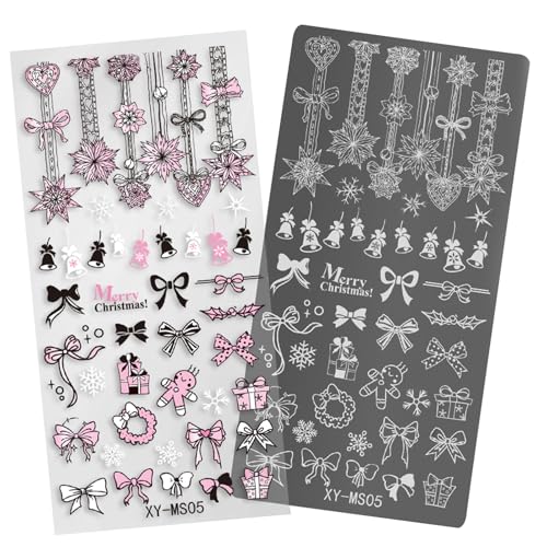 Uqezagpa Schablonen-Set für Weihnachtsnägel, Schablonen-Set, Schneeflocken-Nägel, schöne Hirsch-Maniküre-Schablone Uqezagpa Schablonen-Set für Weihnachtsnägel, Schablonen-Set, Schneeflocken-Nägel, schöne Hirsch-Maniküre-Schablone von Uqezagpa