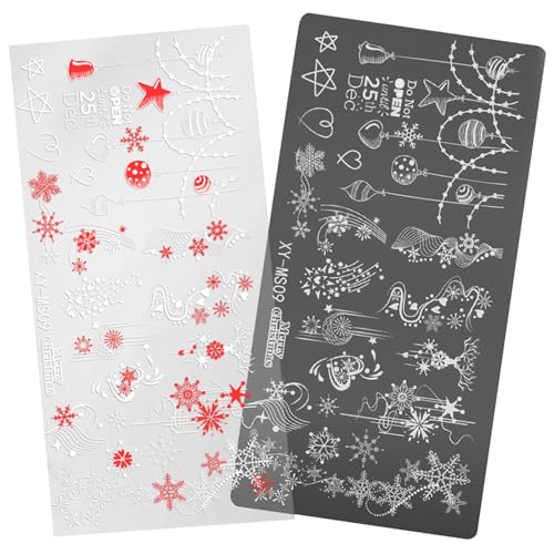 Uqezagpa Schablonen-Set für Weihnachtsnägel, Schablonen-Set, Schneeflocken-Nägel, schöne Hirsch-Maniküre-Schablone Uqezagpa Schablonen-Set für Weihnachtsnägel, Schablonen-Set, Schneeflocken-Nägel, schöne Hirsch-Maniküre-Schablone von Uqezagpa