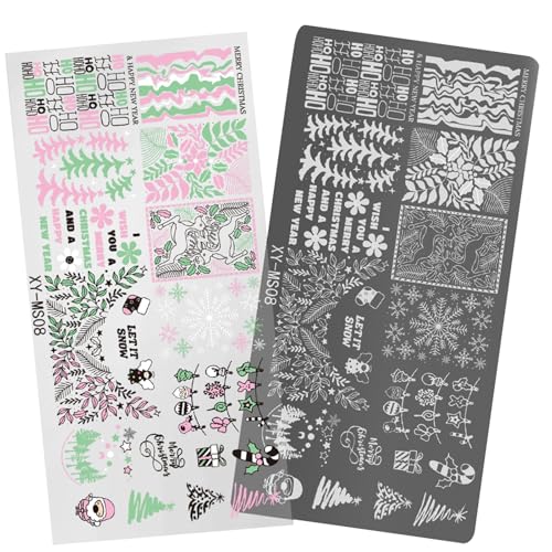 Uqezagpa Schablonen-Set für Weihnachtsnägel, Schablonen-Set, Schneeflocken-Nägel, schöne Hirsch-Maniküre-Schablone Uqezagpa Schablonen-Set für Weihnachtsnägel, Schablonen-Set, Schneeflocken-Nägel, schöne Hirsch-Maniküre-Schablone von Uqezagpa