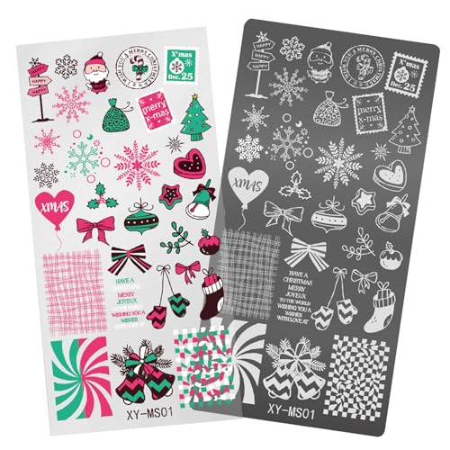Uqezagpa Schablonen-Set für Weihnachtsnägel, Schablonen-Set, Schneeflocken-Nägel, schöne Hirsch-Maniküre-Schablone Uqezagpa Schablonen-Set für Weihnachtsnägel, Schablonen-Set, Schneeflocken-Nägel, schöne Hirsch-Maniküre-Schablone von Uqezagpa