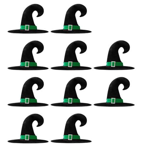Uqezagpa Set mit 10 handgefertigten Hexenhuten, bequeme Zauberermützen, stilvolles Party-Zubehör für Halloween, Maskeraden und Karneval, Hexenkostüm für Damen Uqezagpa Set mit 10 handgefertigten Hexenhuten, bequeme Zauberermützen, stilvolles Party-Zubehör für Halloween, Maskeraden und Karneval, Hexenkostüm für Damen von Uqezagpa