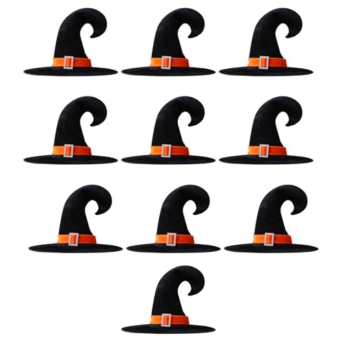 Uqezagpa Set mit 10 handgefertigten Hexenhuten, bequeme Zauberermützen, stilvolles Party-Zubehör für Halloween, Maskeraden und Karneval, Hexenkostüm für Damen Uqezagpa Set mit 10 handgefertigten Hexenhuten, bequeme Zauberermützen, stilvolles Party-Zubehör für Halloween, Maskeraden und Karneval, Hexenkostüm für Damen von Uqezagpa