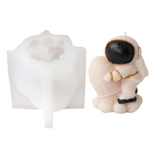 Uqezagpa Silikon-Kerzenformen mit Astronauten-Figur, Weltraum-Mensch, Seifenformen für Epoxidharz, Kerzen, Seife, Zuhause von Uqezagpa