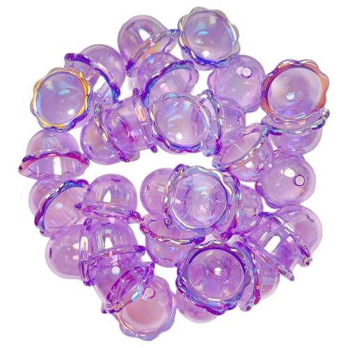 Uqezagpa Stabile Acrylperlen, Windspiel, tragbares Zubehör für Bastelarbeiten, Schmuckherstellung, klare 3D-Charm-Perlen von Uqezagpa